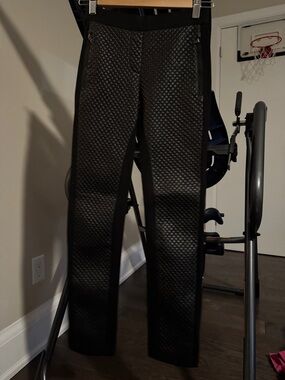 BCBGMaxAzria Black Quilted Skinny Pants